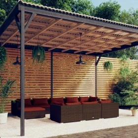 Garden furniture set 10 pieces and brown synthetic rattan cushions by vidaXL, Garden sets - Ref: Foro24-3102043, Price: 960,8...