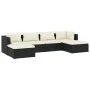 6-piece garden furniture set and black synthetic rattan cushions by vidaXL, Garden sets - Ref: Foro24-3101799, Price: 511,07 ...