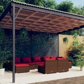9-piece garden furniture set and brown synthetic rattan cushions by vidaXL, Garden sets - Ref: Foro24-3102003, Price: 808,26 ...