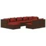 9-piece garden furniture set and brown synthetic rattan cushions by vidaXL, Garden sets - Ref: Foro24-3102003, Price: 808,26 ...