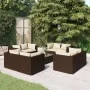 Gartenmöbel Set 9 Stück und Kissen braun synthetischen Rattan von vidaXL, Gartensets - Ref: Foro24-3101562, Preis: 909,07 €, ...