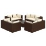 Gartenmöbel Set 9 Stück und Kissen braun synthetischen Rattan von vidaXL, Gartensets - Ref: Foro24-3101562, Preis: 909,76 €, ...