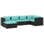 Set de muebles de jardín 6 pzas y cojines ratán sintético negro by vidaXL, Garden sets - Ref: Foro24-3101809, Price: 676,16 €...