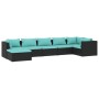 Gartenmöbelset 7-tlg. und Kissen Kunststoff Rattan schwarz von vidaXL, Gartensets - Ref: Foro24-3101825, Preis: 718,09 €, Rab...