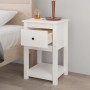 Solid white pine wood bedside table 40x35x61.5 cm by vidaXL, Lockers and storage cabinets - Ref: Foro24-821731, Price: 64,24 ...