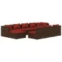 Gartenmöbel-Set 10-teilig und braune synthetische Rattankissen von vidaXL, Gartensets - Ref: Foro24-3102019, Preis: 882,21 €,...