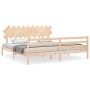 Estructura de cama con cabecero madera maciza 200x200 cm