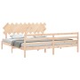 Estructura de cama con cabecero madera maciza 200x200 cm