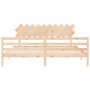 Bed frame with solid wood headboard 200x200 cm by vidaXL, Beds and slatted bases - Ref: Foro24-3195306, Price: 146,82 €, Disc...