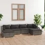 6-teiliges Gartenmöbel-Set und graue synthetische Rattankissen von vidaXL, Gartensets - Ref: Foro24-3101805, Preis: 537,72 €,...