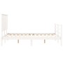 Weißer Massivholzbettrahmen mit Kopfteil 120x200 cm von vidaXL, Betten und Lattenroste - Ref: Foro24-3195217, Preis: 138,73 €...