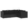 4-piece garden furniture set with black synthetic rattan cushions by vidaXL, Garden sets - Ref: Foro24-3101672, Price: 426,46...
