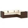 4-teiliges Gartenmöbel-Set und braune synthetische Rattankissen von vidaXL, Gartensets - Ref: Foro24-3101674, Preis: 364,11 €...