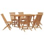 Conjunto de Comedor de Jardín 7 pcs Marrón 140 x 80 x 75 cm