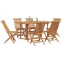 Conjunto de Comedor de Jardín 7 pcs Marrón 140 x 80 x 75 cm