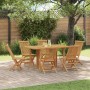 Conjunto de Comedor de Jardín 7 pcs Marrón 140 x 80 x 75 cm