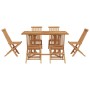 Conjunto de Comedor de Jardín 7 pcs Marrón 140 x 80 x 75 cm