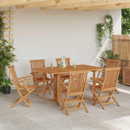 Conjunto de Comedor de Jardín 7 pcs Marrón 150 x 90 x 75 cm
