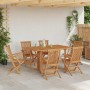 Conjunto de Comedor de Jardín 7 pcs Marrón 150 x 90 x 75 cm