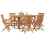 Conjunto de Comedor de Jardín 7 pcs Marrón 150 x 90 x 75 cm