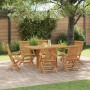 Conjunto de Comedor de Jardín 7 pcs Marrón 150 x 90 x 75 cm