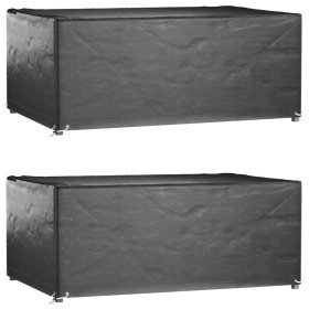 Fundas muebles jardín 2 uds 8 ojales rectangular 180x122x75 cm