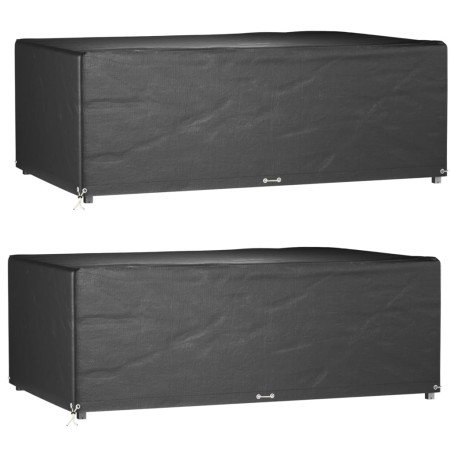 Fundas muebles jardín 2 uds 12 ojales rectangular 213x132x75 cm en Fundas para muebles de jardín | Comprar online en Foro24