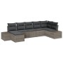 Conjunto de sofá de jardín con cojín 7 pcs Gris Poliratán