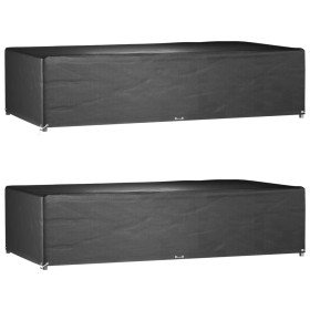 Fundas muebles jardín 2 uds 12 ojales rectangular 315x160x75 cm