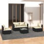 Garden furniture set, 5 pieces, with black synthetic rattan cushions. by vidaXL, Garden sets - Ref: Foro24-3102175, Price: 47...