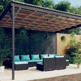 9-piece garden furniture set and black synthetic rattan cushions by vidaXL, Garden sets - Ref: Foro24-3102001, Price: 901,57 ...