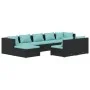 9-teiliges Gartenmöbel-Set und schwarze synthetische Rattankissen von vidaXL, Gartensets - Ref: Foro24-3102001, Preis: 901,57...