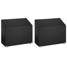 Fundas bancos jardín 2 uds 8 ojales polietileno 160x70x70/88 cm