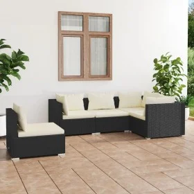 5-piece garden furniture set and black synthetic rattan cushions by vidaXL, Garden sets - Ref: Foro24-3102311, Price: 452,88 ...