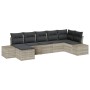 Conjunto de sofá de jardín con cojín 7 pcs Gris claro Poliratán