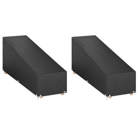 Fundas tumbonas 2 uds 12 ojales polietileno 205x75x40/70 cm