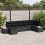 Conjunto de sofá de jardín 7 pcs Negro ratán sintético en Conjuntos de jardín | Comprar online en Foro24
