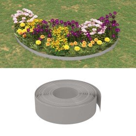 Borduras de jardín 4 uds polietileno gris 10 m 15 cm Borduras de jardín 4 uds polietileno gris 10 m 15 cm