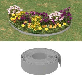 Borduras de jardín 5 uds polietileno gris 10 m 15 cm Borduras de jardín 5 uds polietileno gris 10 m 15 cm