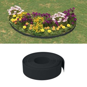 Borduras de jardín 4 uds polietileno negro 10 m 15 cm Borduras de jardín 4 uds polietileno negro 10 m 15 cm