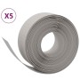 Borduras de jardín 5 uds polietileno gris 10 m 20 cm