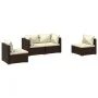 4-piece garden furniture set and brown synthetic rattan cushions by vidaXL, Garden sets - Ref: Foro24-3102170, Price: 361,54 ...