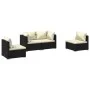 4-piece garden furniture set and black synthetic rattan cushions by vidaXL, Garden sets - Ref: Foro24-3102167, Price: 385,47 ...