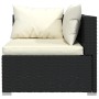 4-teiliges Gartenmöbel-Set und schwarze synthetische Rattankissen von vidaXL, Gartensets - Ref: Foro24-3102167, Preis: 407,38...