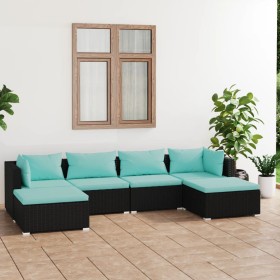 6-piece garden furniture set and black synthetic rattan cushions by vidaXL, Garden sets - Ref: Foro24-3101801, Price: 515,29 ...