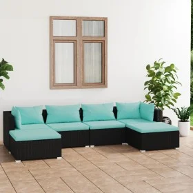 6-piece garden furniture set and black synthetic rattan cushions by vidaXL, Garden sets - Ref: Foro24-3101801, Price: 507,29 ...