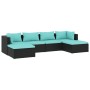 6-piece garden furniture set and black synthetic rattan cushions by vidaXL, Garden sets - Ref: Foro24-3101801, Price: 515,29 ...