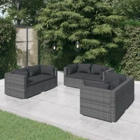 6-piece garden furniture set with gray synthetic rattan cushions by vidaXL, Garden sets - Ref: Foro24-3102301, Price: 605,36 ...