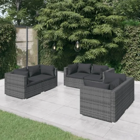 6-piece garden furniture set with gray synthetic rattan cushions by vidaXL, Garden sets - Ref: Foro24-3102301, Price: 605,36 ...