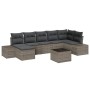 Conjunto de sofá de jardín con cojín 8 pcs Gris Poliratán